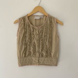 Vintage Smart Set Smocked Bustier Peasant Top